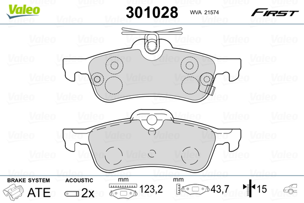 VALEO FIRST Hátsó fékbetét 301028_VALEO