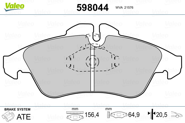 VALEO Első fékbetét 598044_VALEO