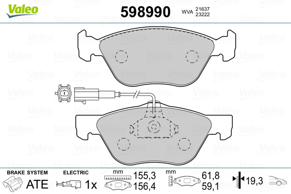 VALEO Első fékbetét 598990_VALEO