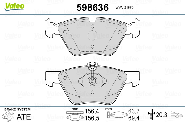 VALEO Első fékbetét 598636_VALEO