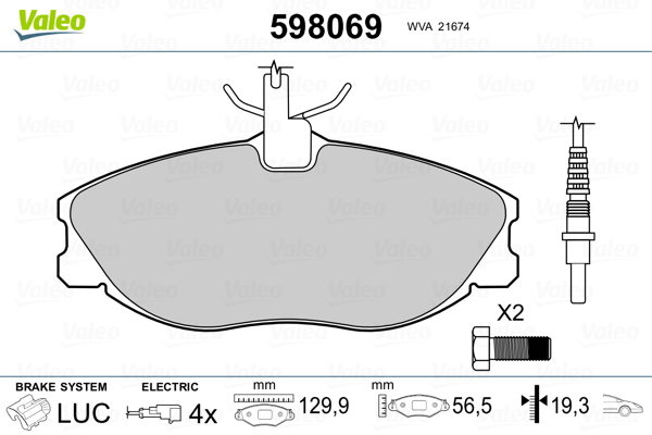 VALEO Első fékbetét 598069_VALEO