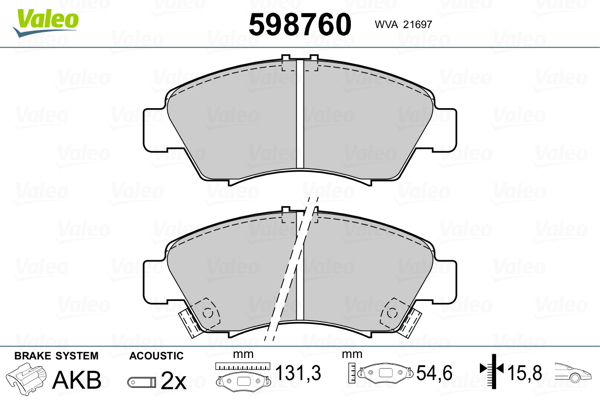 VALEO Első fékbetét 598760_VALEO