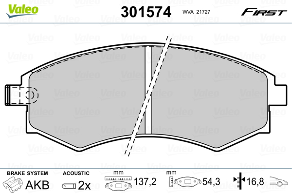 VALEO FIRST Első fékbetét 301574_VALEO