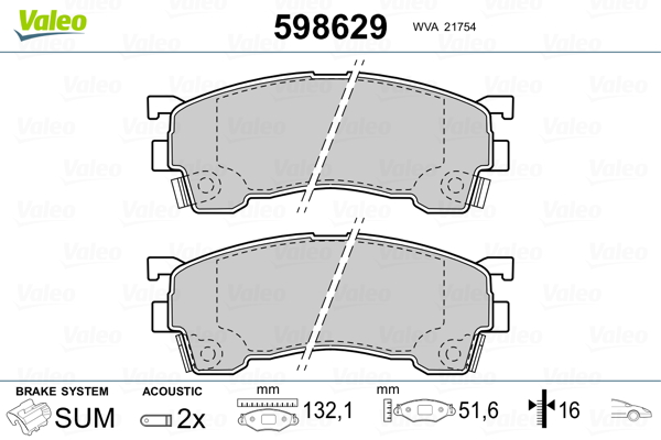 VALEO Első fékbetét 598629_VALEO