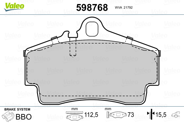 VALEO Hátsó fékbetét 598768_VALEO