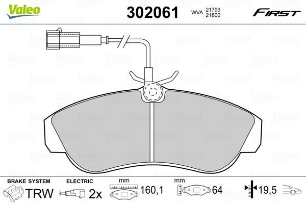 VALEO Első fékbetét 302061_VALEO