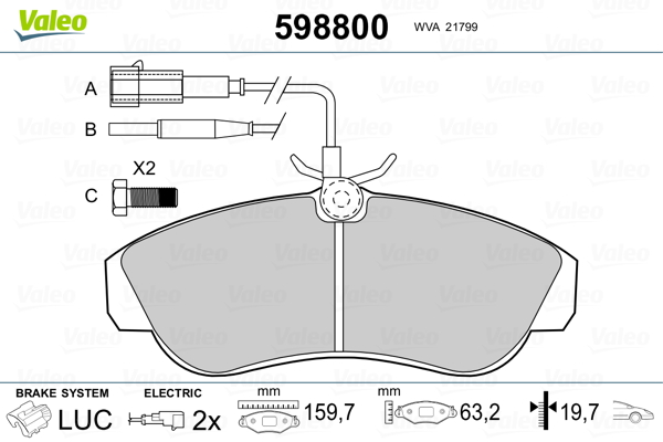 VALEO Első fékbetét 598800_VALEO