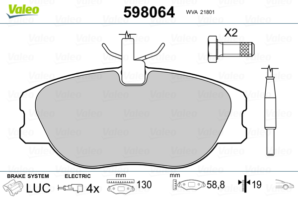 VALEO Első fékbetét 598064_VALEO