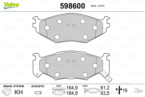 VALEO Első fékbetét 598600_VALEO