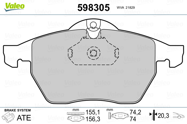 VALEO Első fékbetét 598305_VALEO