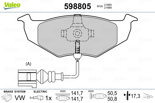 VALEO Első fékbetét 598805_VALEO