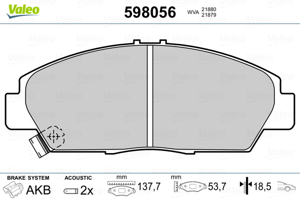 VALEO Első fékbetét 598056_VALEO