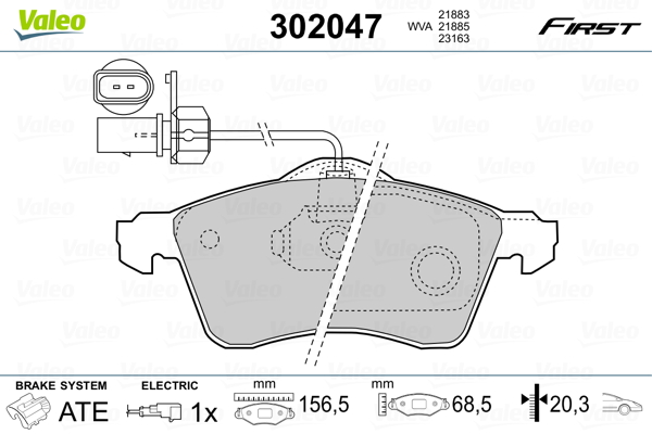 VALEO Első fékbetét 302047_VALEO