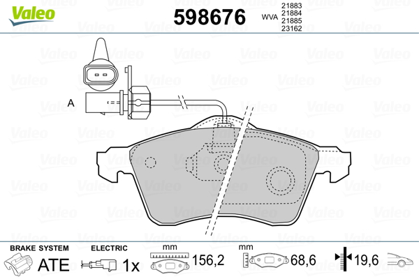 VALEO Első fékbetét 598676_VALEO