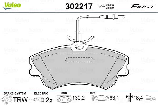 VALEO Első fékbetét 302217_VALEO