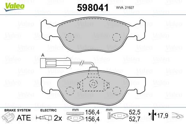 VALEO Első fékbetét 598041_VALEO