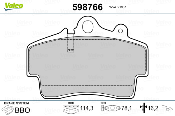 VALEO Első fékbetét 598766_VALEO