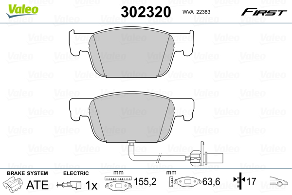 VALEO Első fékbetét 302320_VALEO