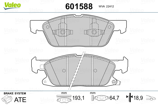 VALEO Első fékbetét 601588_VALEO