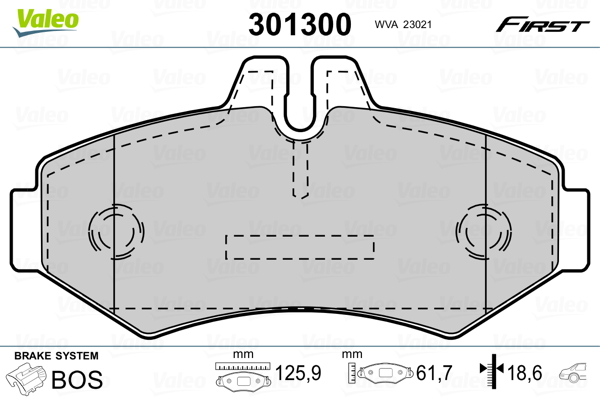 VALEO FIRST Hátsó fékbetét 301300_VALEO