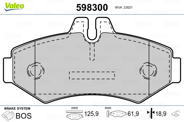 VALEO Hátsó fékbetét 598300_VALEO