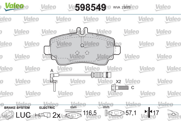 VALEO Első fékbetét 598549_VALEO