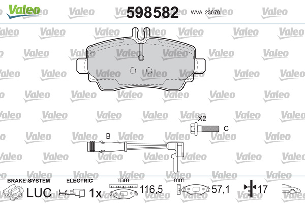 VALEO Első fékbetét 598582_VALEO