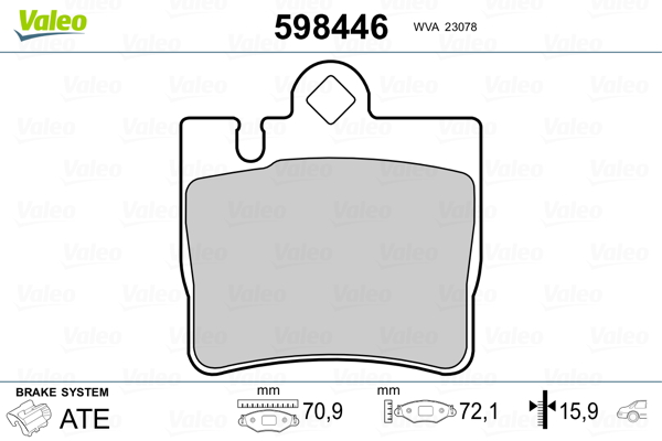 VALEO Hátsó fékbetét 598446_VALEO