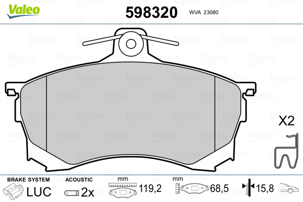 VALEO Első fékbetét 598320_VALEO