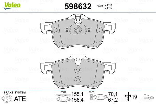 VALEO Első fékbetét 598632_VALEO