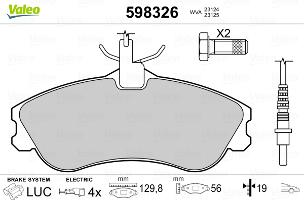 VALEO Első fékbetét 598326_VALEO