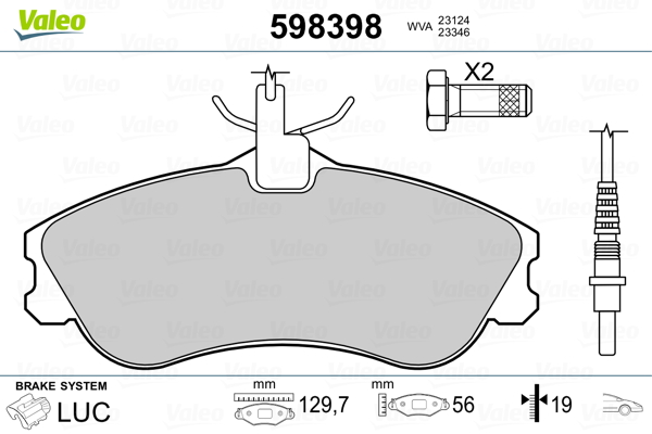 VALEO Első fékbetét 598398_VALEO