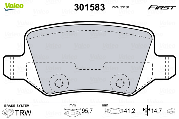 VALEO FIRST Hátsó fékbetét 301583_VALEO