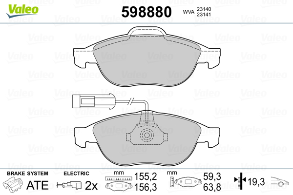 VALEO Első fékbetét 598880_VALEO