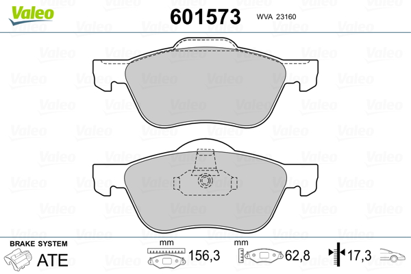 VALEO Első fékbetét 601573_VALEO