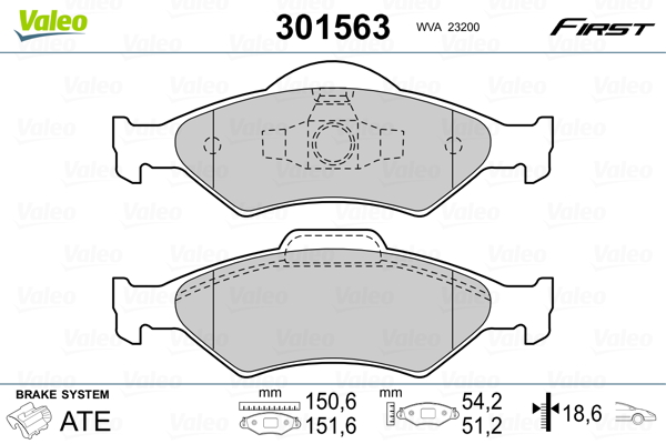 VALEO FIRST Első fékbetét 301563_VALEO