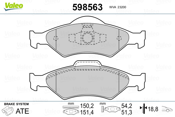 VALEO Első fékbetét 598563_VALEO