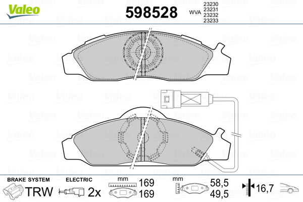 VALEO Első fékbetét 598528_VALEO