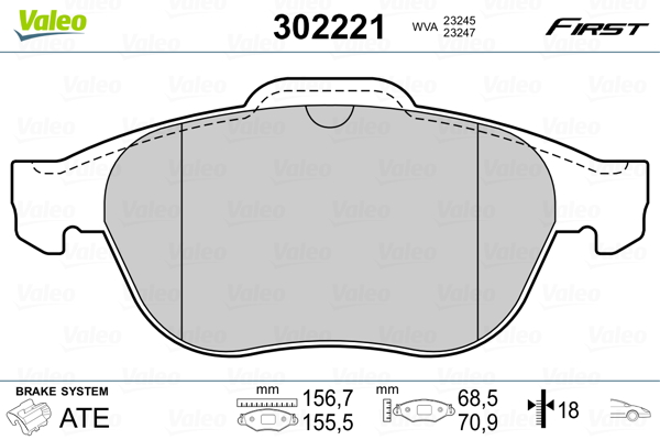 VALEO Első fékbetét 302221_VALEO