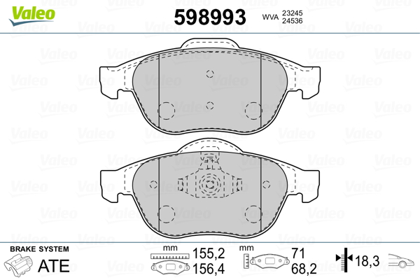 VALEO Első fékbetét 598993_VALEO