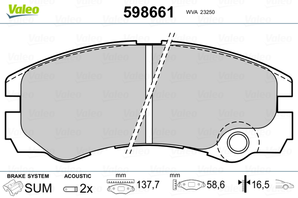 VALEO Első fékbetét 598661_VALEO