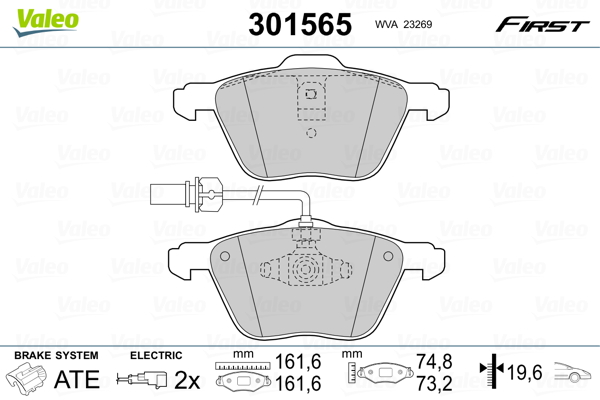 VALEO FIRST Első fékbetét 301565_VALEO