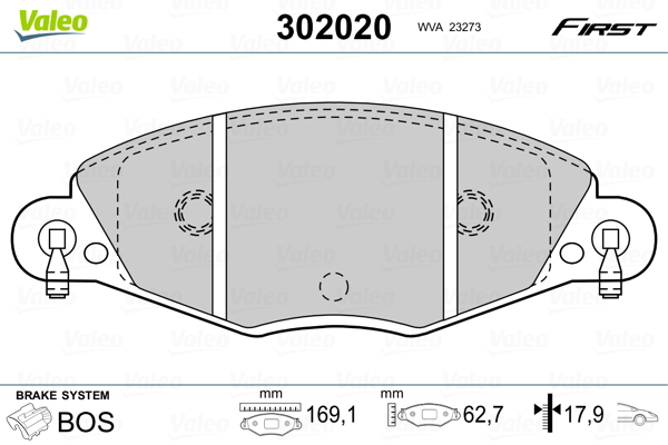 VALEO Első fékbetét 302020_VALEO