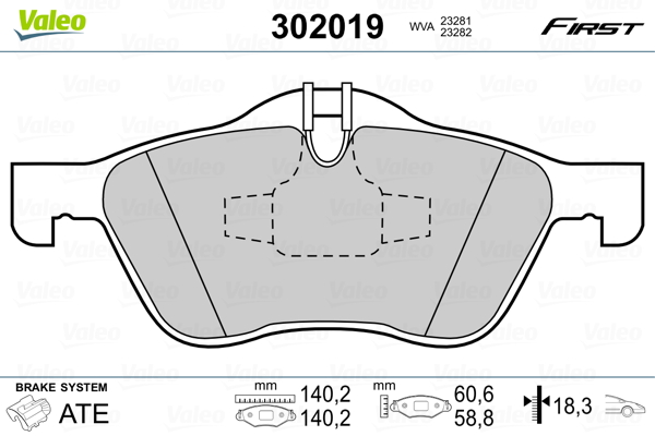 VALEO Első fékbetét 302019_VALEO