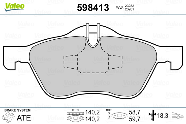 VALEO Első fékbetét 598413_VALEO