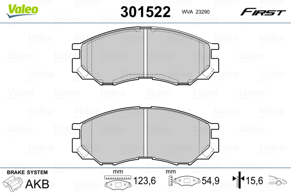 VALEO FIRST 301522_VALEO Első fékbetét