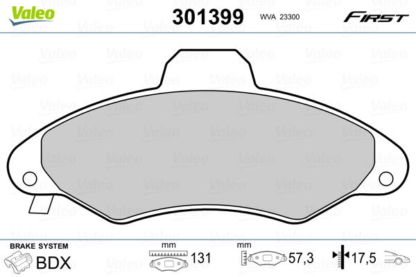 VALEO FIRST Első fékbetét 301399_VALEO