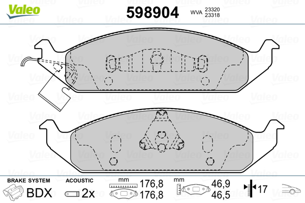 VALEO Első fékbetét 598904_VALEO