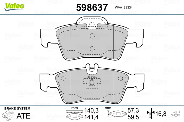 VALEO Hátsó fékbetét 598637_VALEO