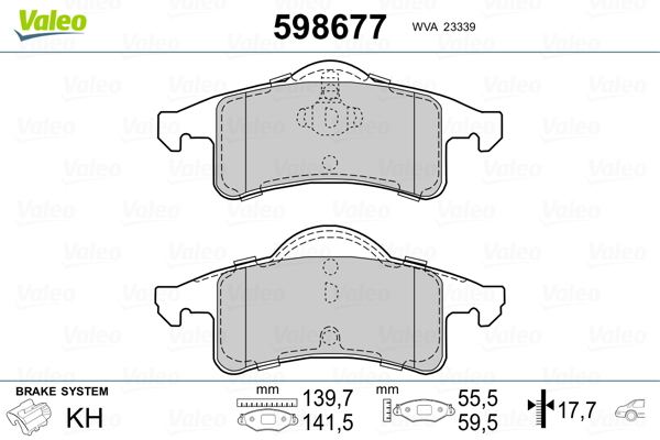 VALEO Hátsó fékbetét 598677_VALEO